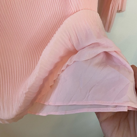 Ted Baker London Barbiecore Pink Pleated Feminine Top - Picture 13 of 14